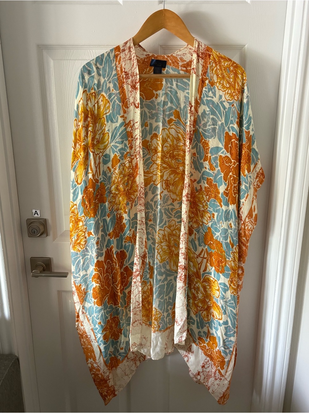 Rachel Roy Floral Duster Kimono Cardigan Open Front One Size